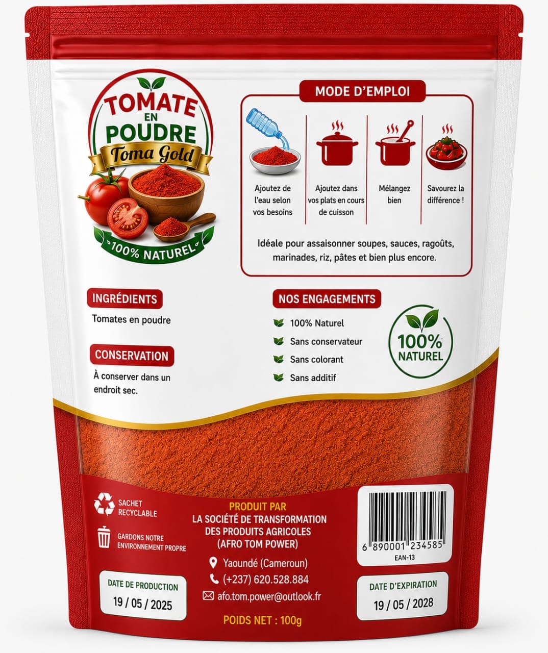 TOMATE EN POUDRE TOMA GOLD (CTR/YDE) - image 2